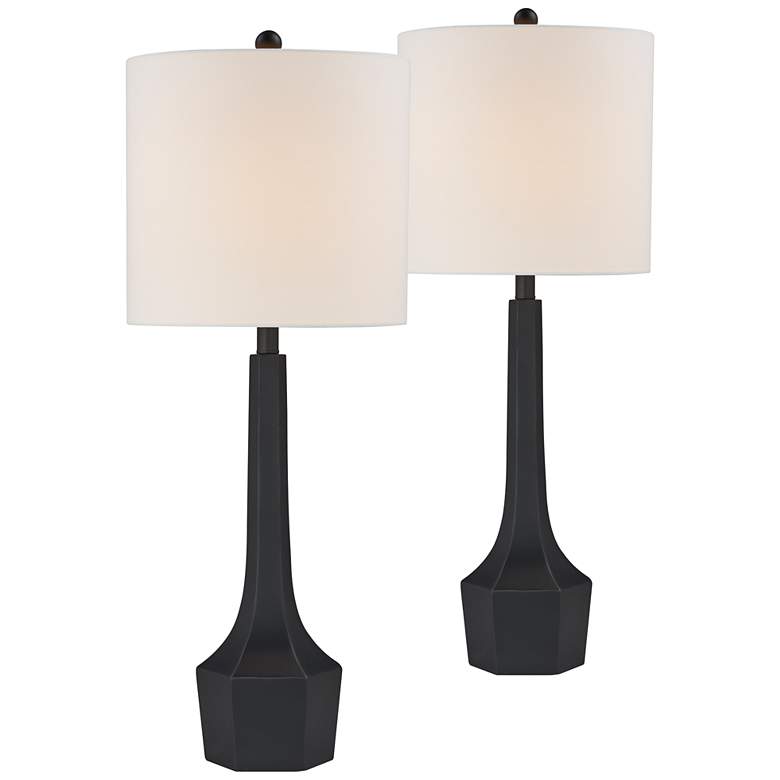 Image 2 Forty West Gordon Black Table Lamps Set of 2