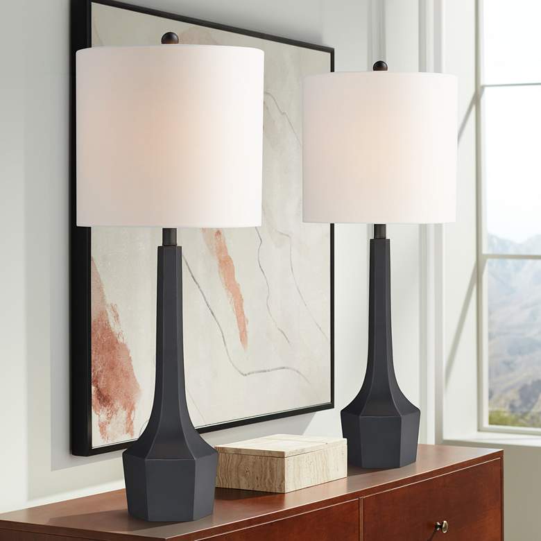 Image 1 Forty West Gordon Black Table Lamps Set of 2