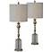 Forty West Grady 36" Distressed Silver Buffet Table Lamps Set of 2