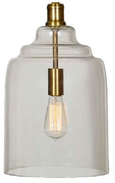 Image 2 Forty West Grafton 10x28.75" Glass + Steel Pendant more views