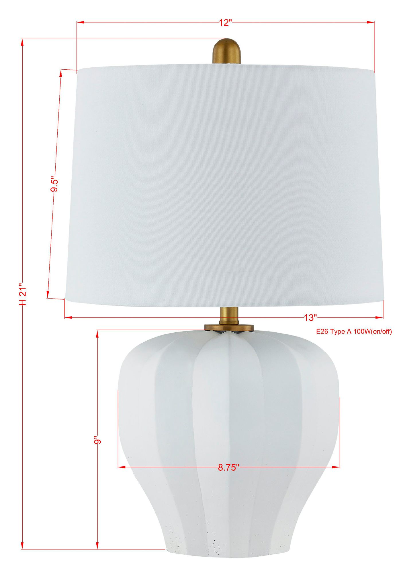 Image 4 Forty West Gwyneth 21" White Concrete Table Lamp more views