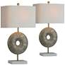 Forty West Hadley Metallic Silver Table Lamps Set of 2