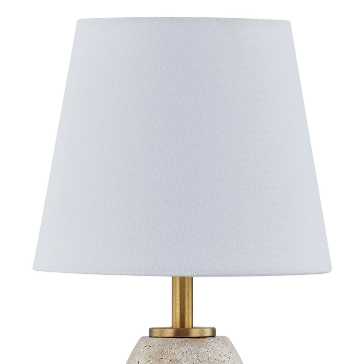 Image 2 Forty West Hansel 12.5" Travertine Mini Lamp Set of 2 more views