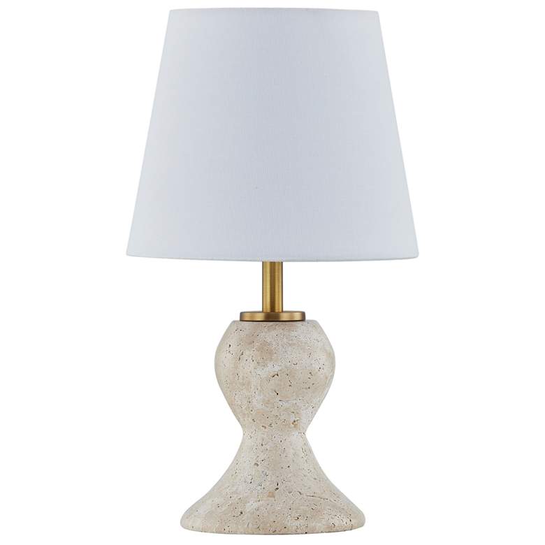 Image 1 Forty West Hansel 12.5" Travertine Mini Lamp