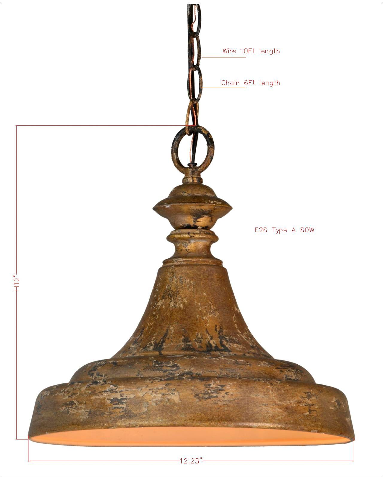 Image 4 Forty West Hanson 12.25x12" Metal Pendant more views