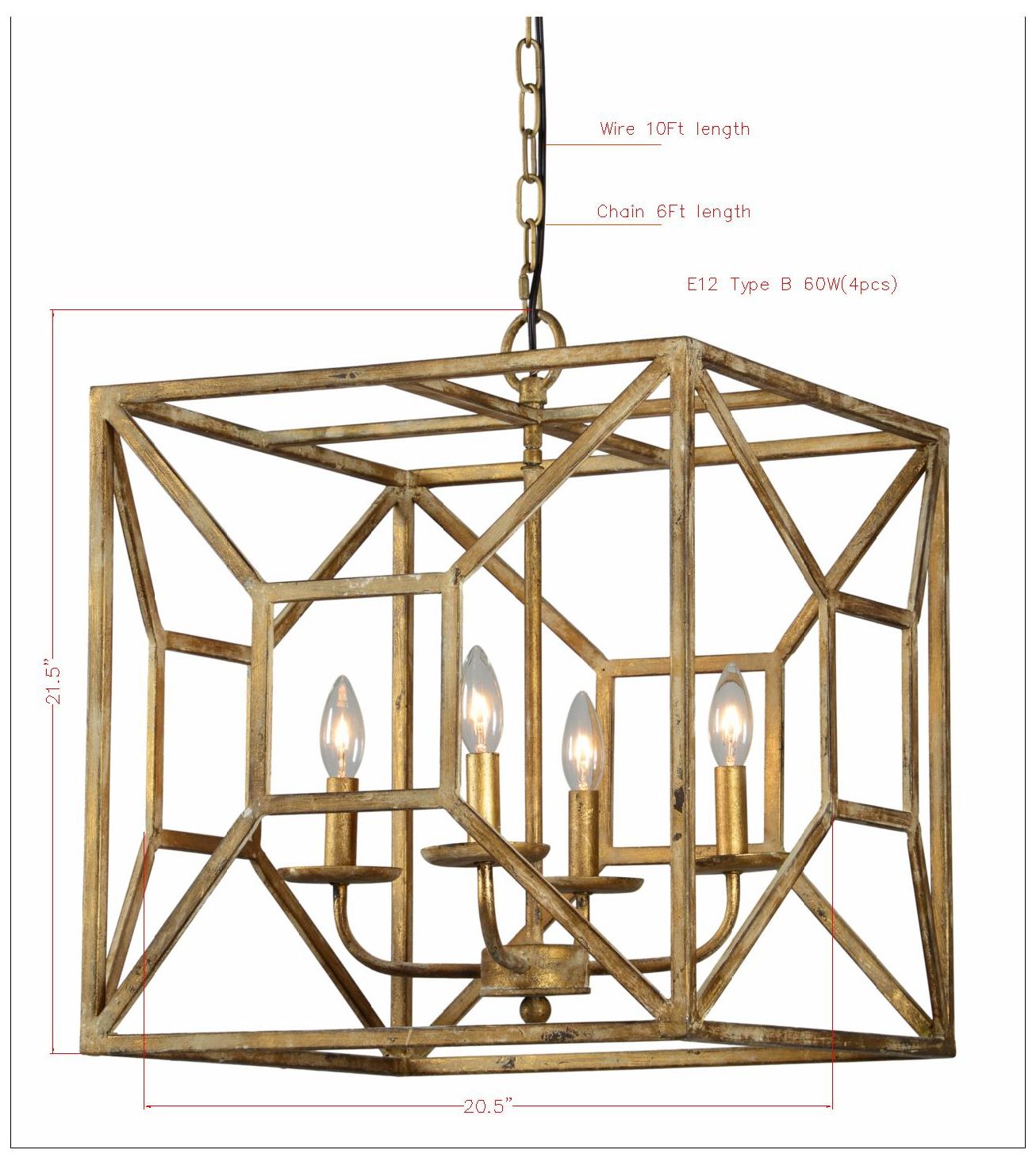 Image 3 Forty West Harry 20.5x21.5" Metal Chandelier more views