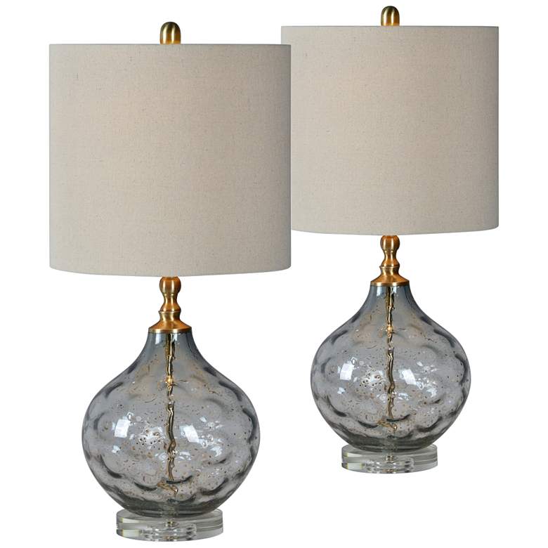 Image 1 Forty West Hattie Gray and Gold Glass Table Lamps Set of 2