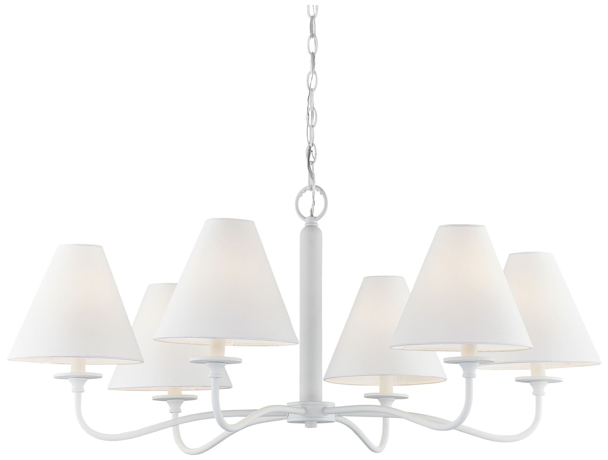 Image 4 Forty West Hauser 6-Light White Metal Chandelier more views
