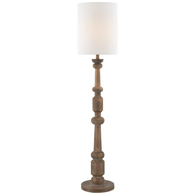 Image 2 Forty West Henderson 68" Faux Wood Candlestick Base Floor Lamp more views