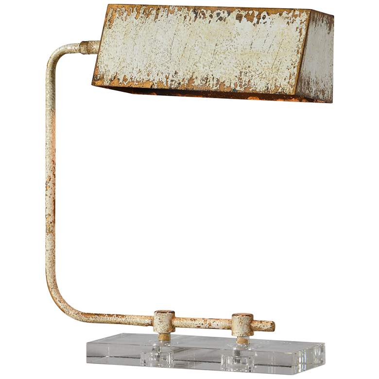 Image 1 Forty West Henning Cottage White and Gold Arc Desk Lamp