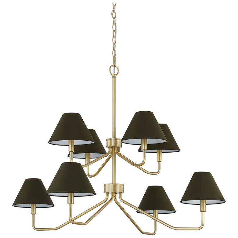 Image 1 Forty West Highland Two-Tier 42x30" Metal Chandelier with Shades