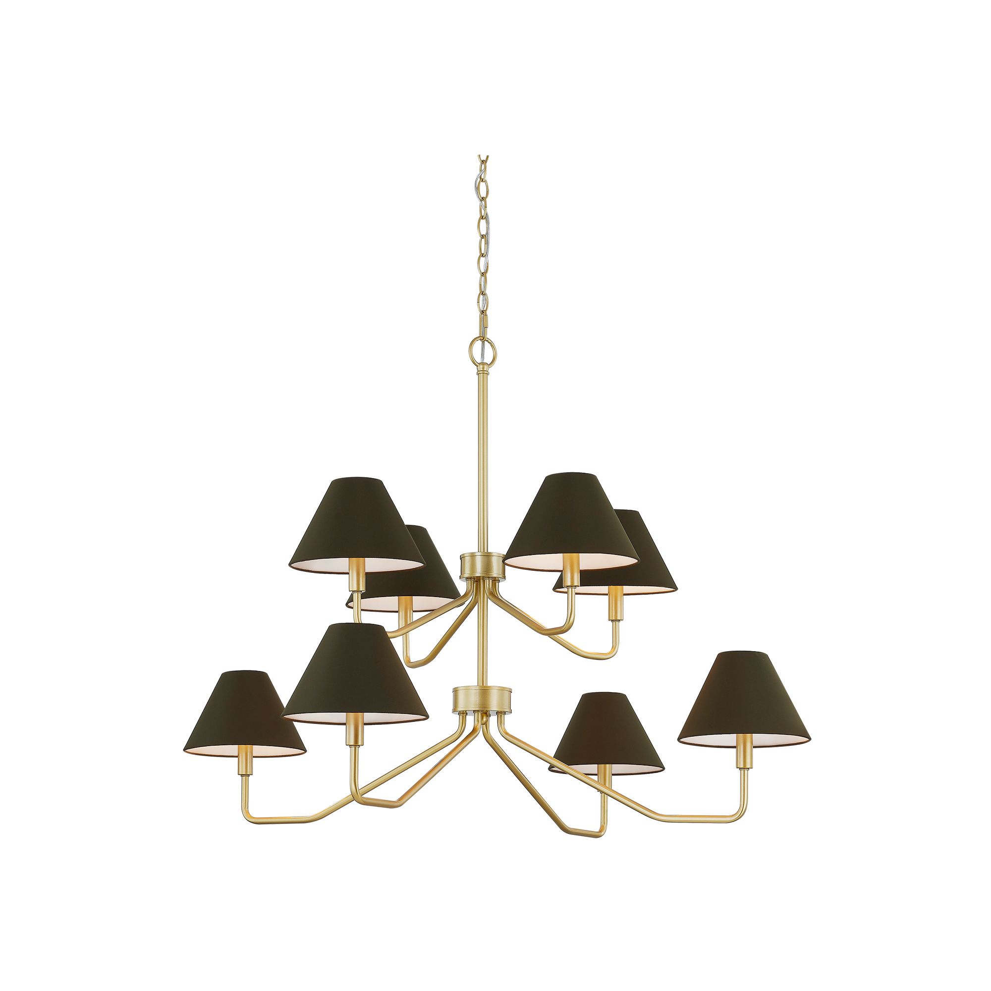Image 2 Forty West Highland Two-Tier 42x30" Metal Chandelier with Shades more views