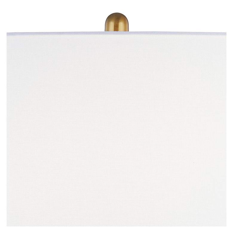 Image 3 Forty West Holmes 26" Modern White Ridged Ceramic Table Lamp more views