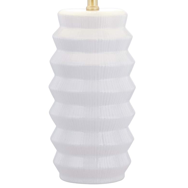 Image 4 Forty West Holmes 26" Modern White Ridged Ceramic Table Lamp more views