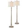 1_Forty West Homer 66" Traditional Gray Finish Floor Lamps Set of 2