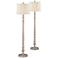 Forty West Homer 66" Traditional Gray Finish Floor Lamps Set of 2