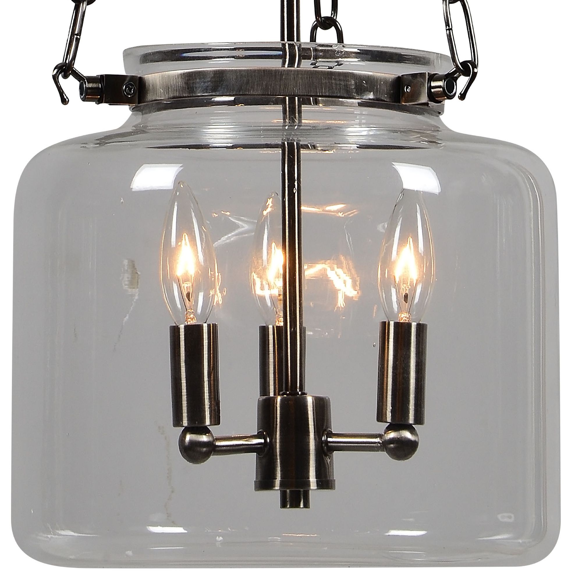 Image 2 Forty West Hugh 12x29" Metal + Glass Pendant more views