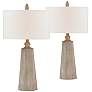 Forty West Hunley Beige Column Table Lamps Set of 2
