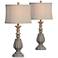 Forty West Ingrid Distressed Rich Gray Table Lamps Set of 2