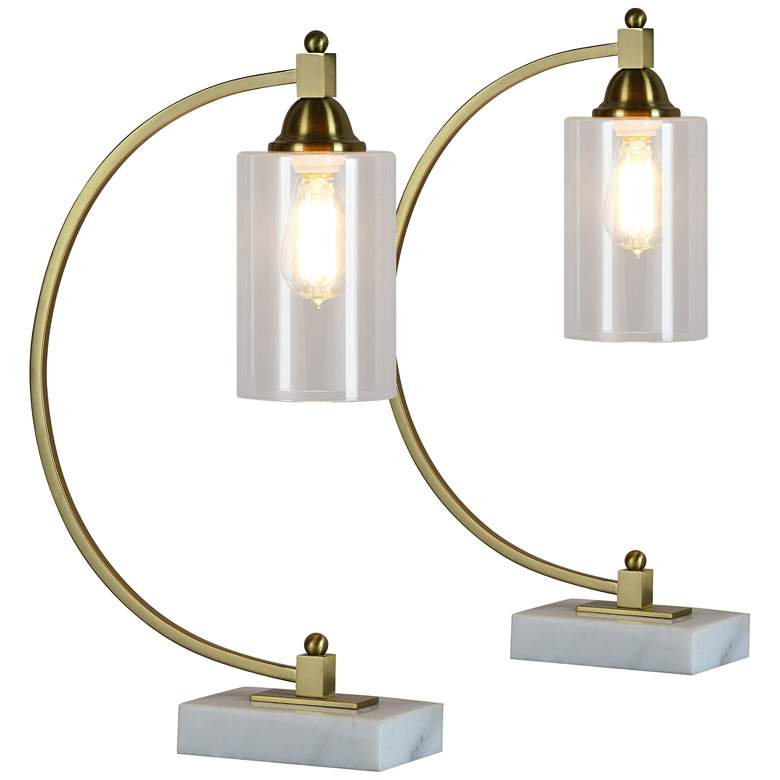 Image 1 Forty West Irene Antique Brass Desk Lamps Set of 2