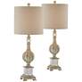 Forty West Jackie Distressed Gray Table Lamps Set of 2