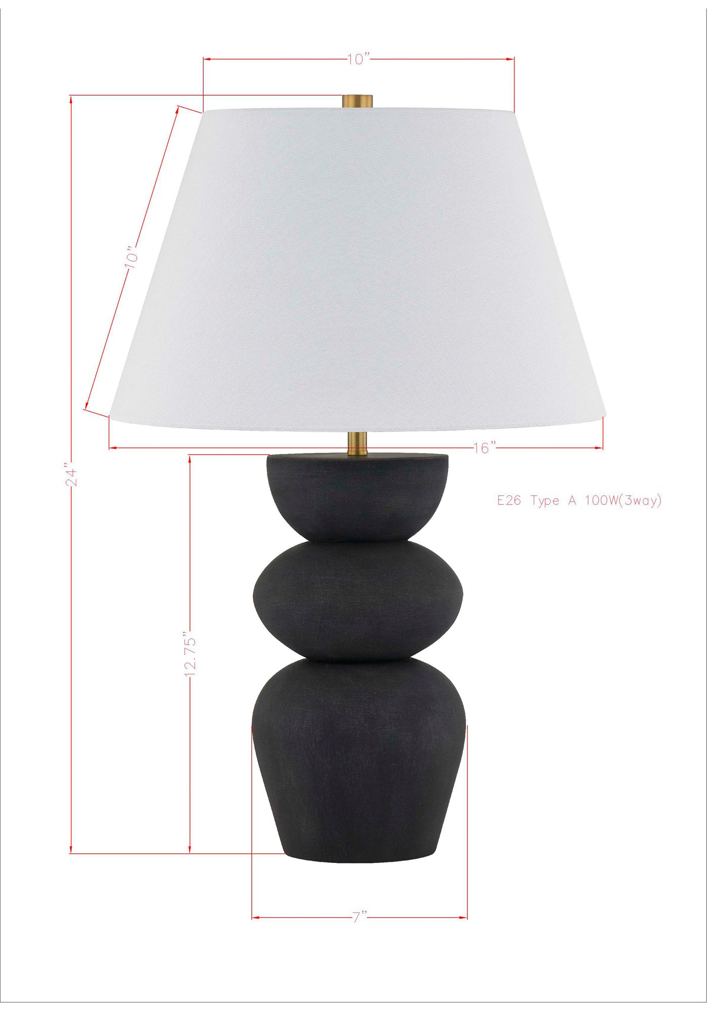 Image 3 Forty West Jasper 24" Black Table Lamp Set of 2 more views