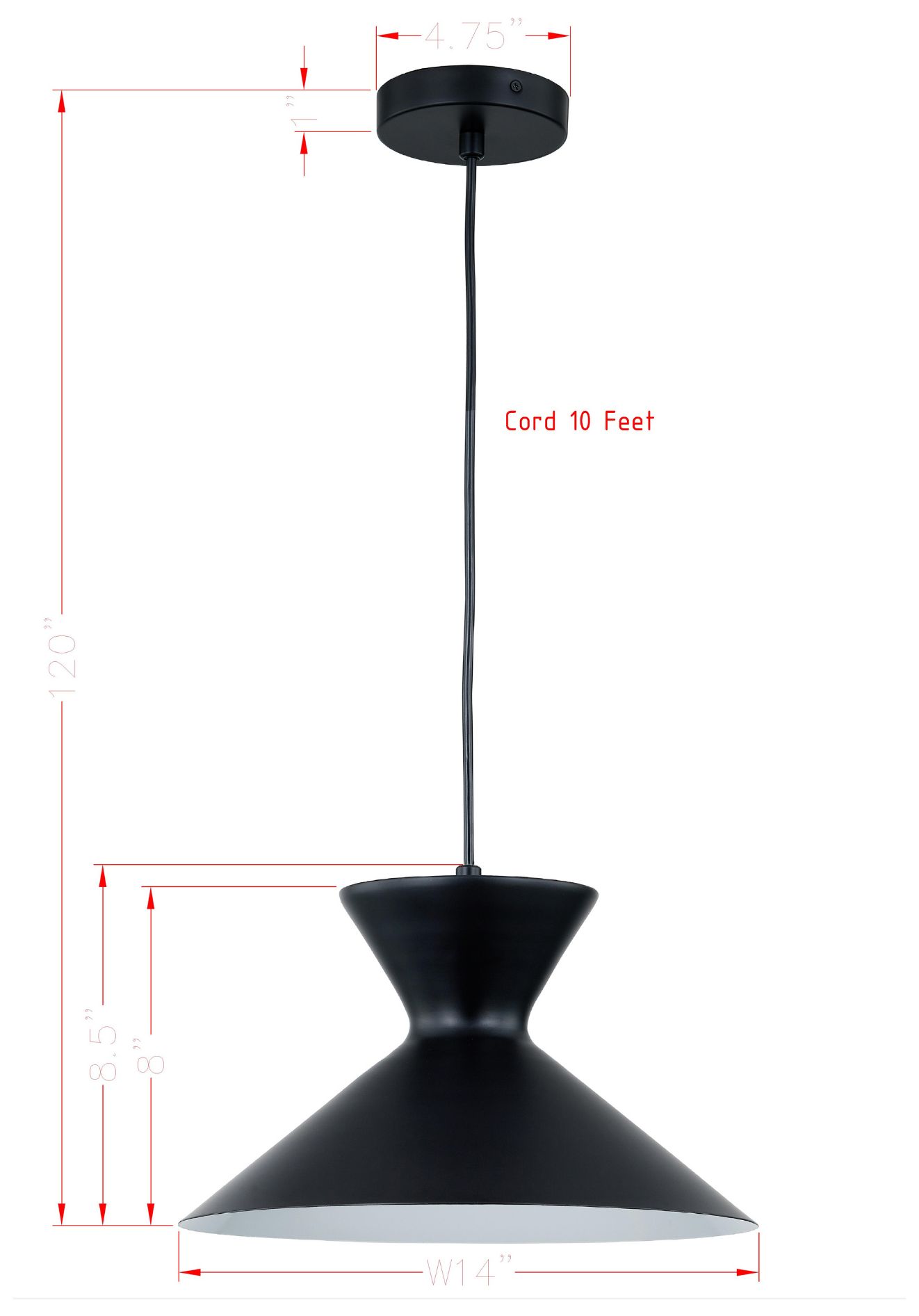 Image 4 Forty West Jeremiah 14x8.5" Metal Pendant more views