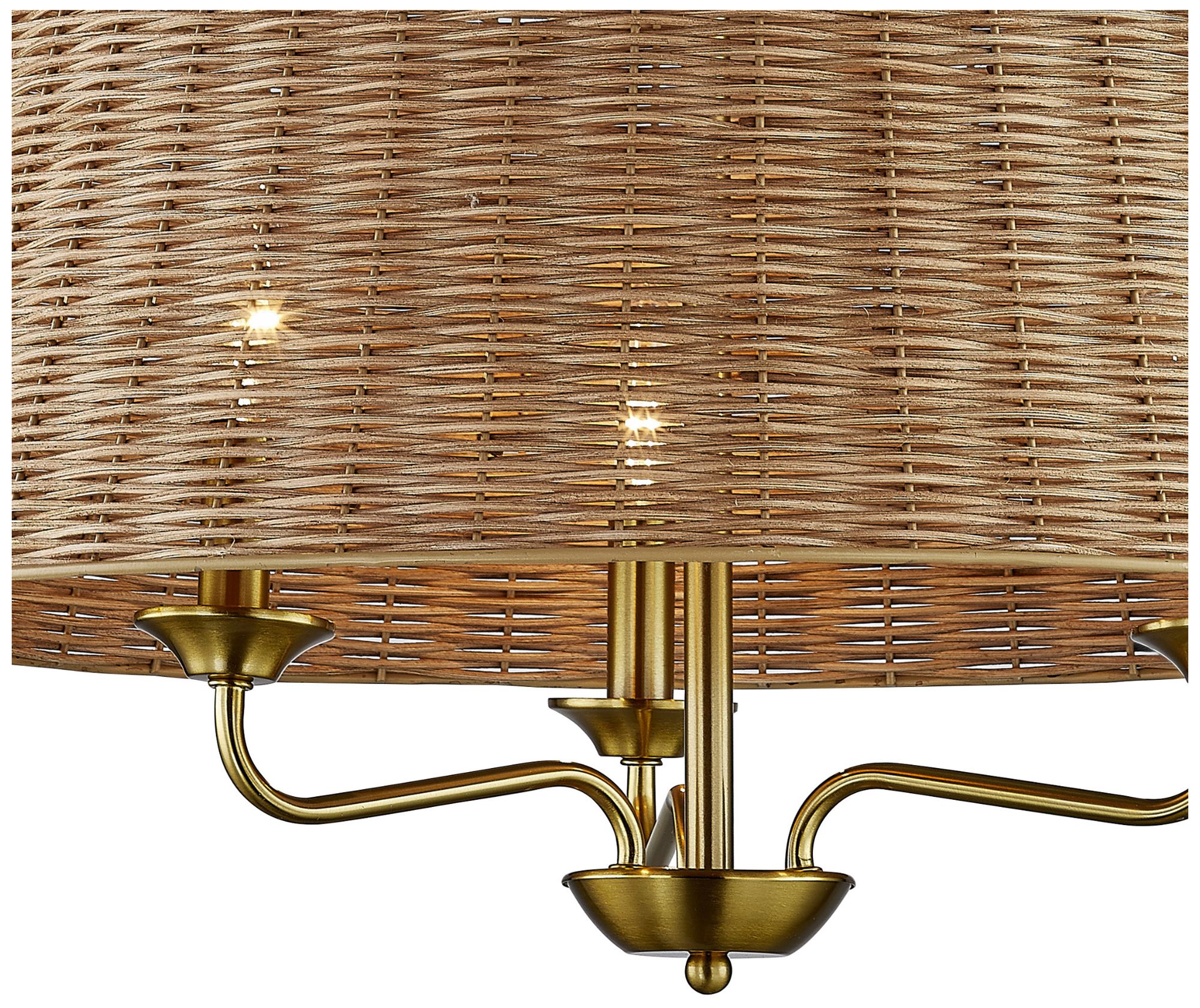 Image 4 Forty West Jett 22x15.5" Metal and Rattan Pendant more views