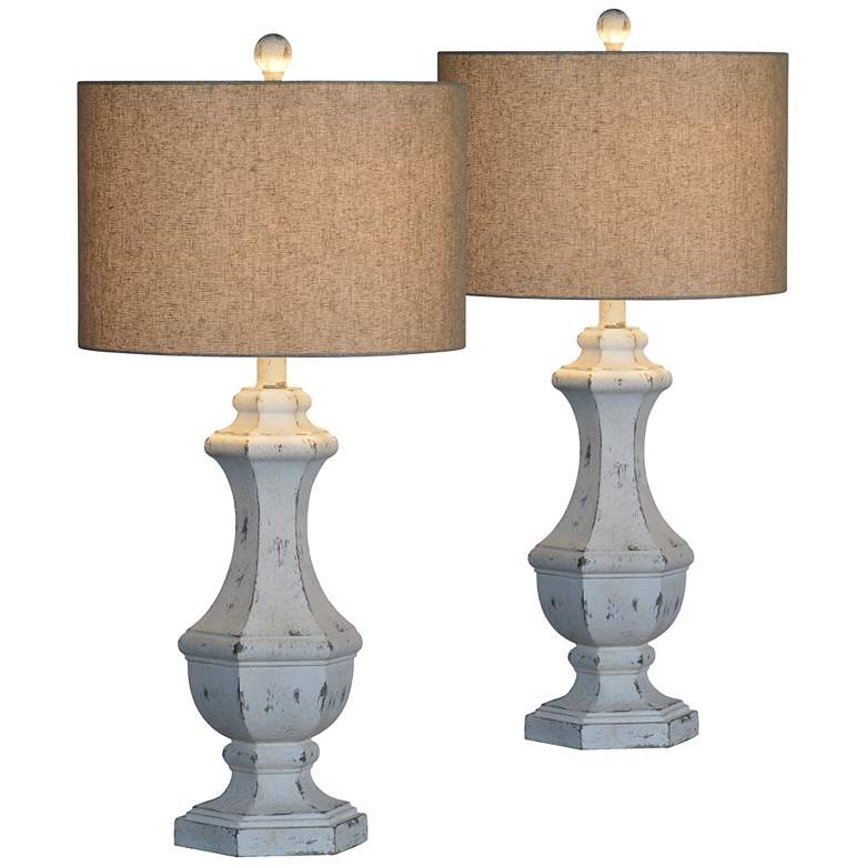 Image 1 Forty West Joanna Cottage White Table Lamps Set of 2