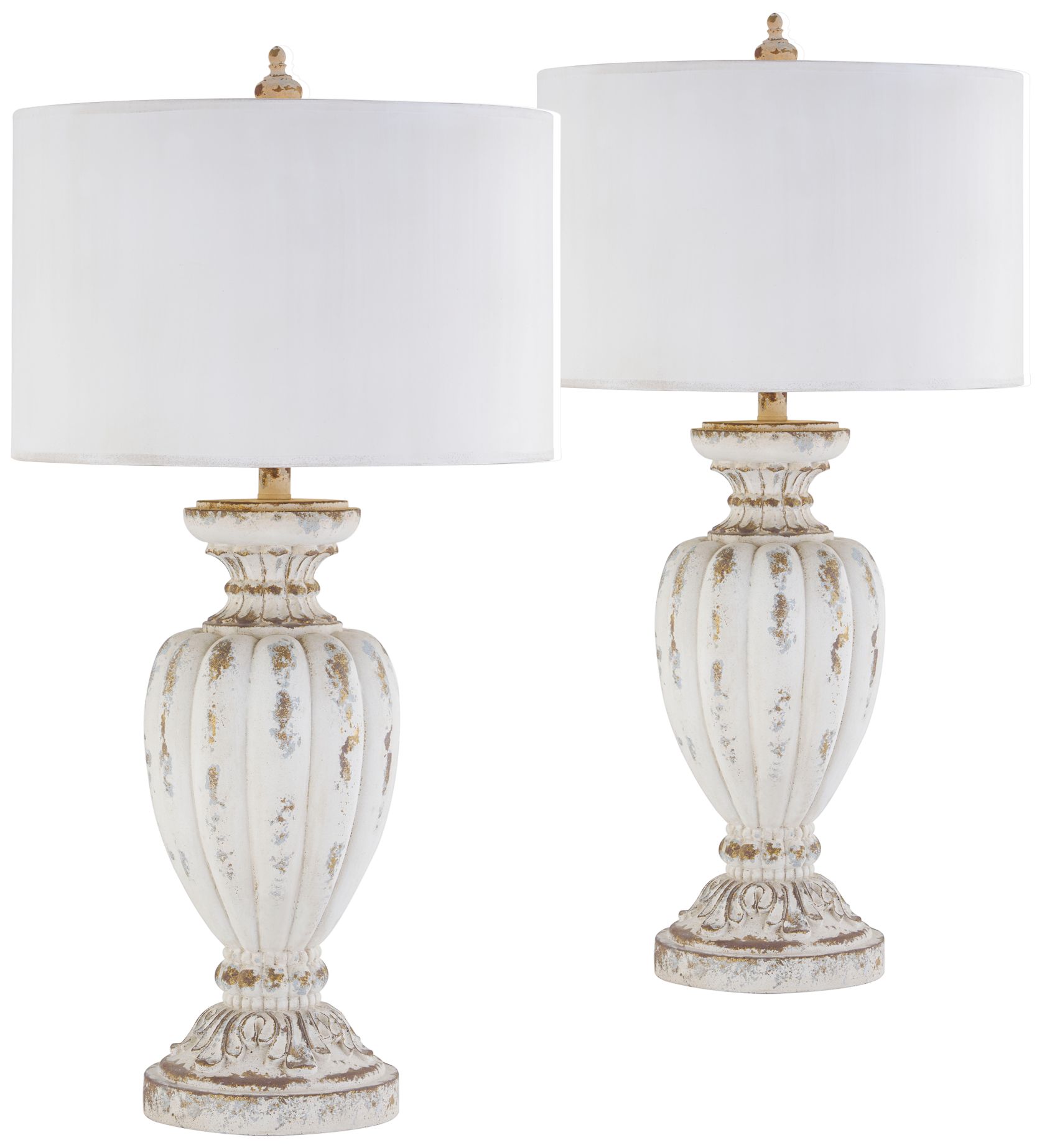 Distressed white table deals lamp