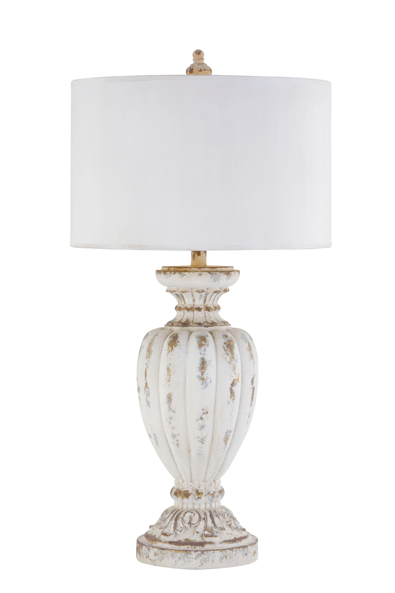 Image 6 Forty West Jocelyn Distressed White Table Lamps Set of 2 more views