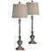 Forty West Jodie Distressed Brown Buffet Lamps Set of 2