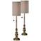 Forty West Jude Distressed Brown Buffet Table Lamps Set of 2