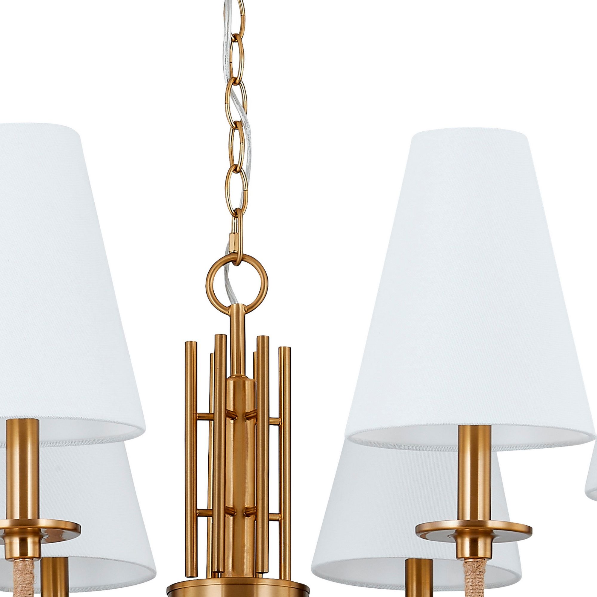 Image 3 Forty West Juliet 32x21" Metal and Rattan Chandelier more views