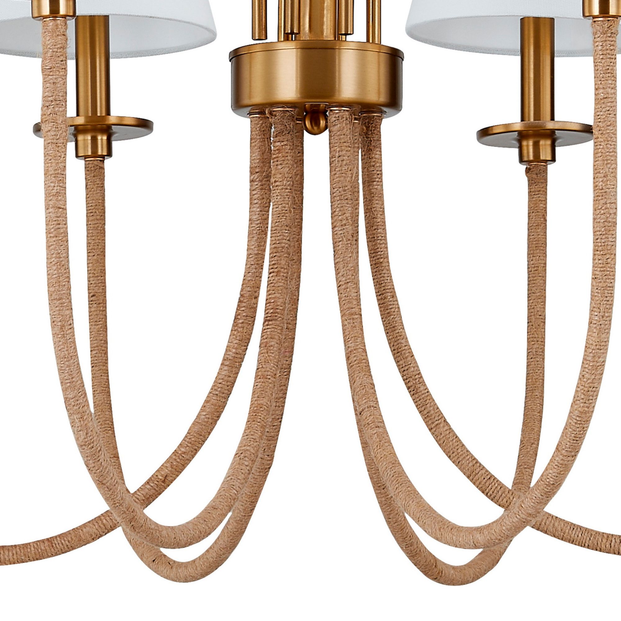 Image 4 Forty West Juliet 32x21" Metal and Rattan Chandelier more views