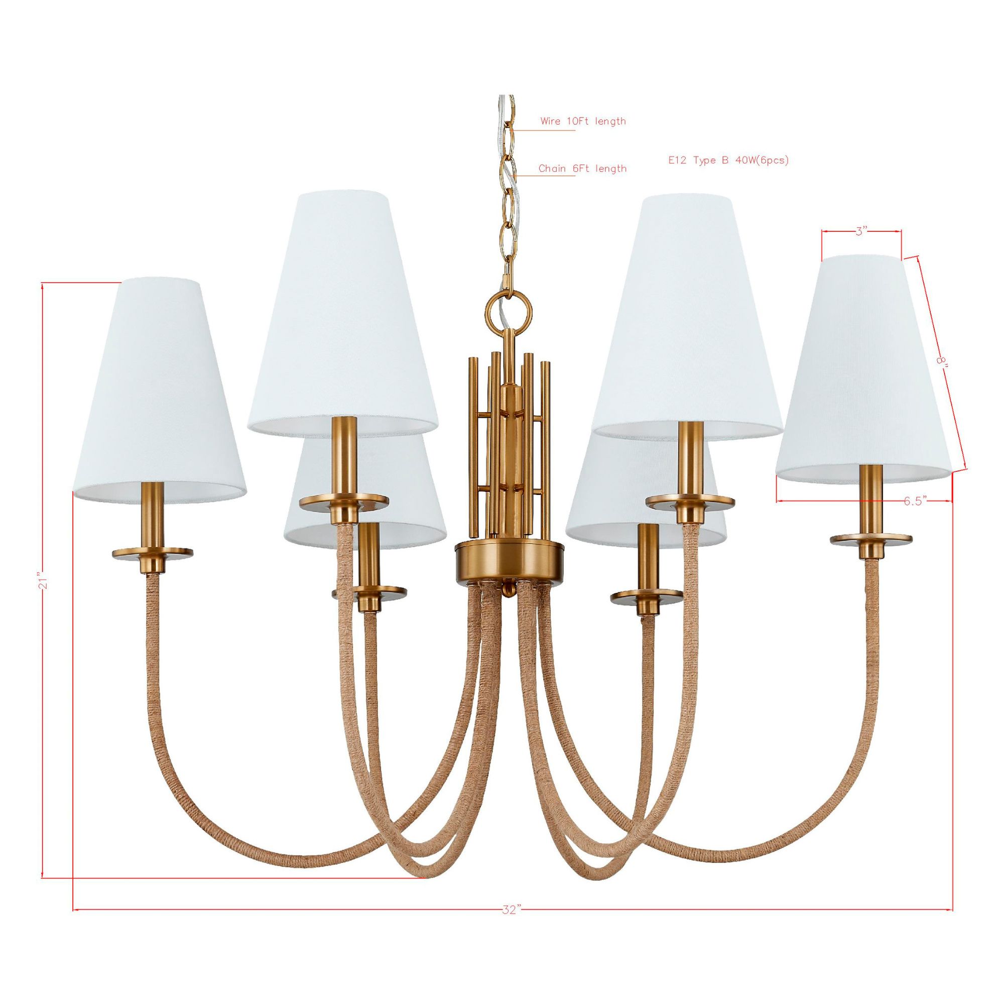 Image 5 Forty West Juliet 32x21" Metal and Rattan Chandelier more views