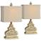 Forty West Keegan Cottage White Accent Table Lamps Set of 2