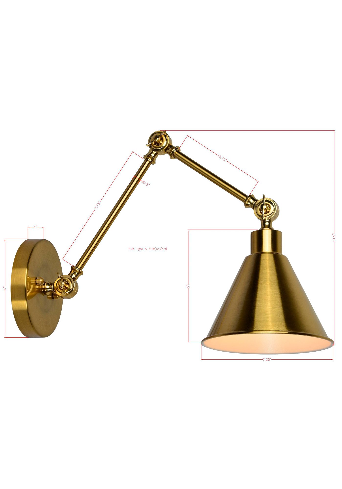 Image 5 Forty West Kellers 7.25x10.5" Adjustable Metal Plug-in Sconce more views