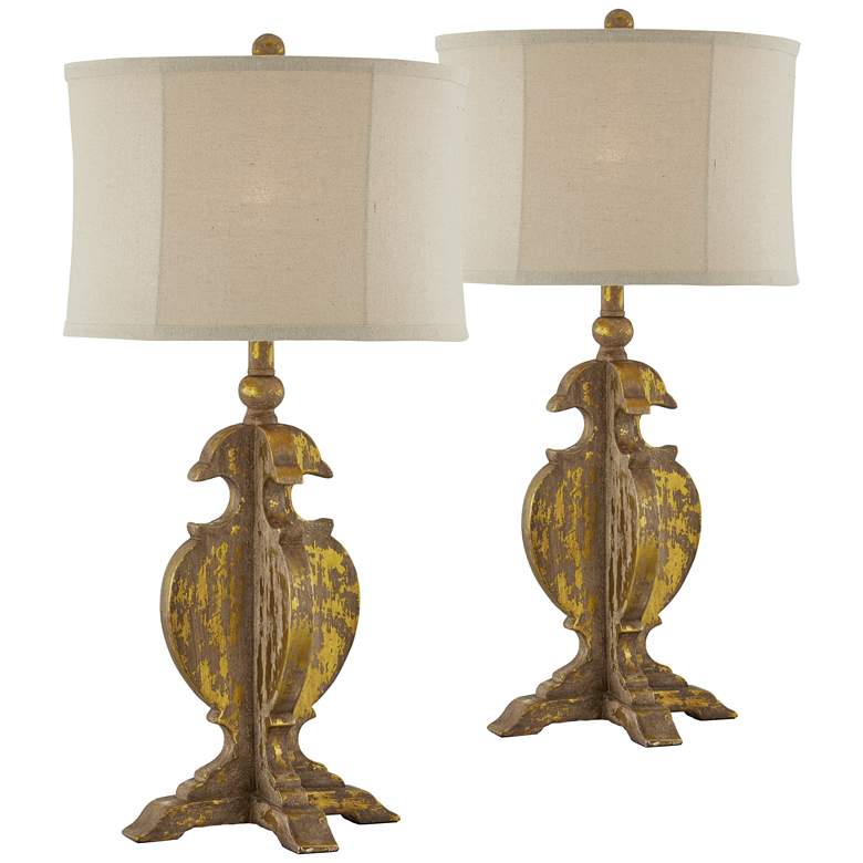 Image 1 Forty West Kimberly Old World Gold Table Lamps Set of 2