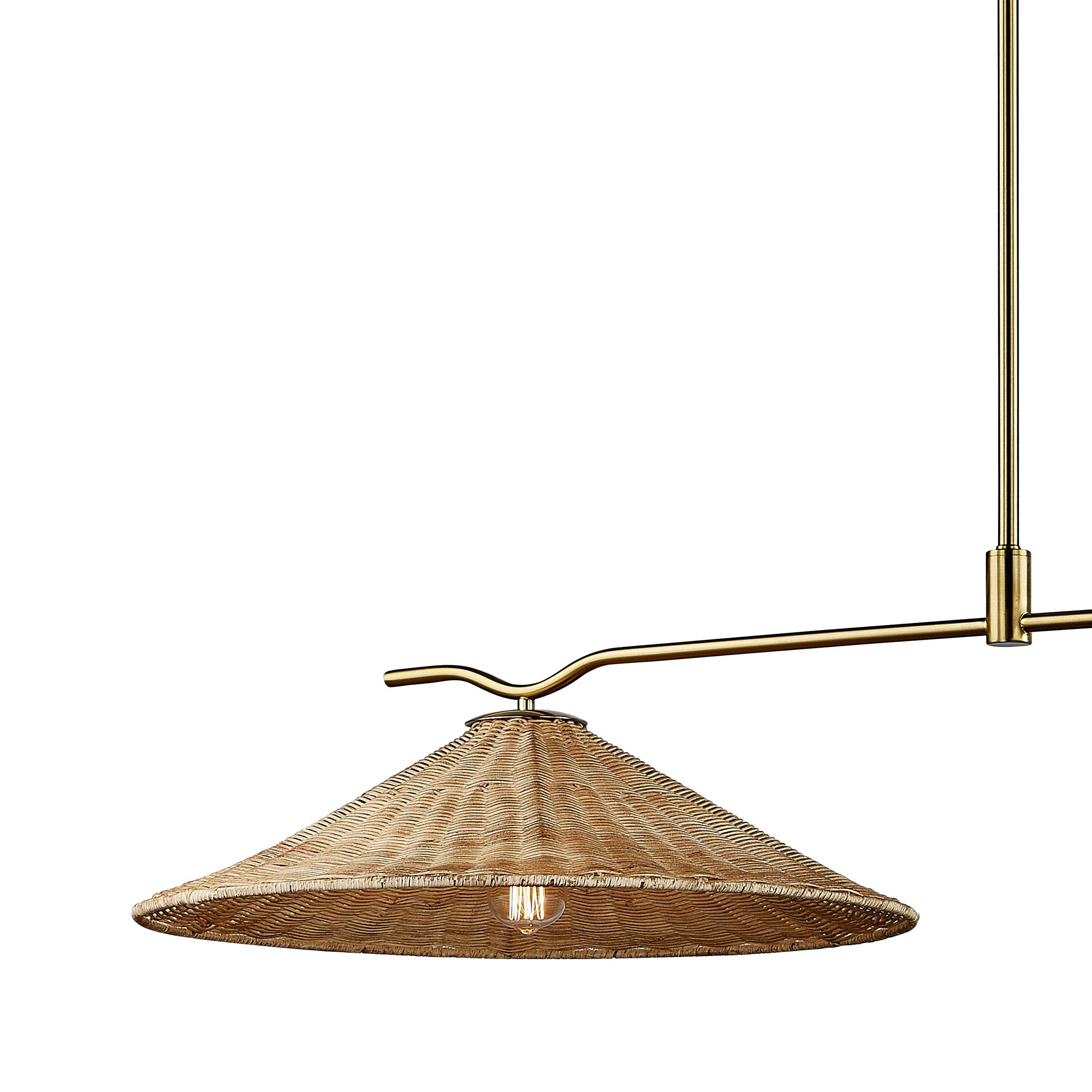 Image 3 Forty West Kyle 56x22.5x9.5" Metal and Rattan Bar Light more views