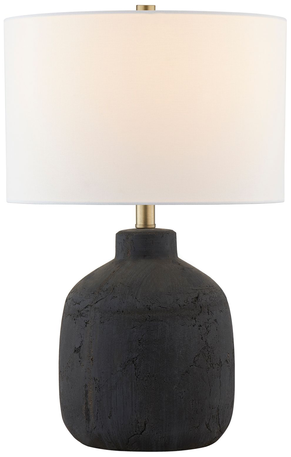 Image 2 Forty West Landon 21" Black Textured Table Lamp more views