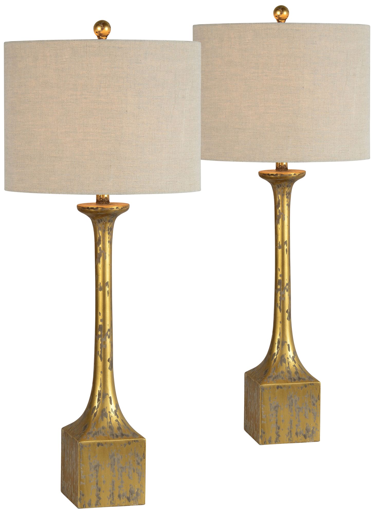 set of 2 gold lamps