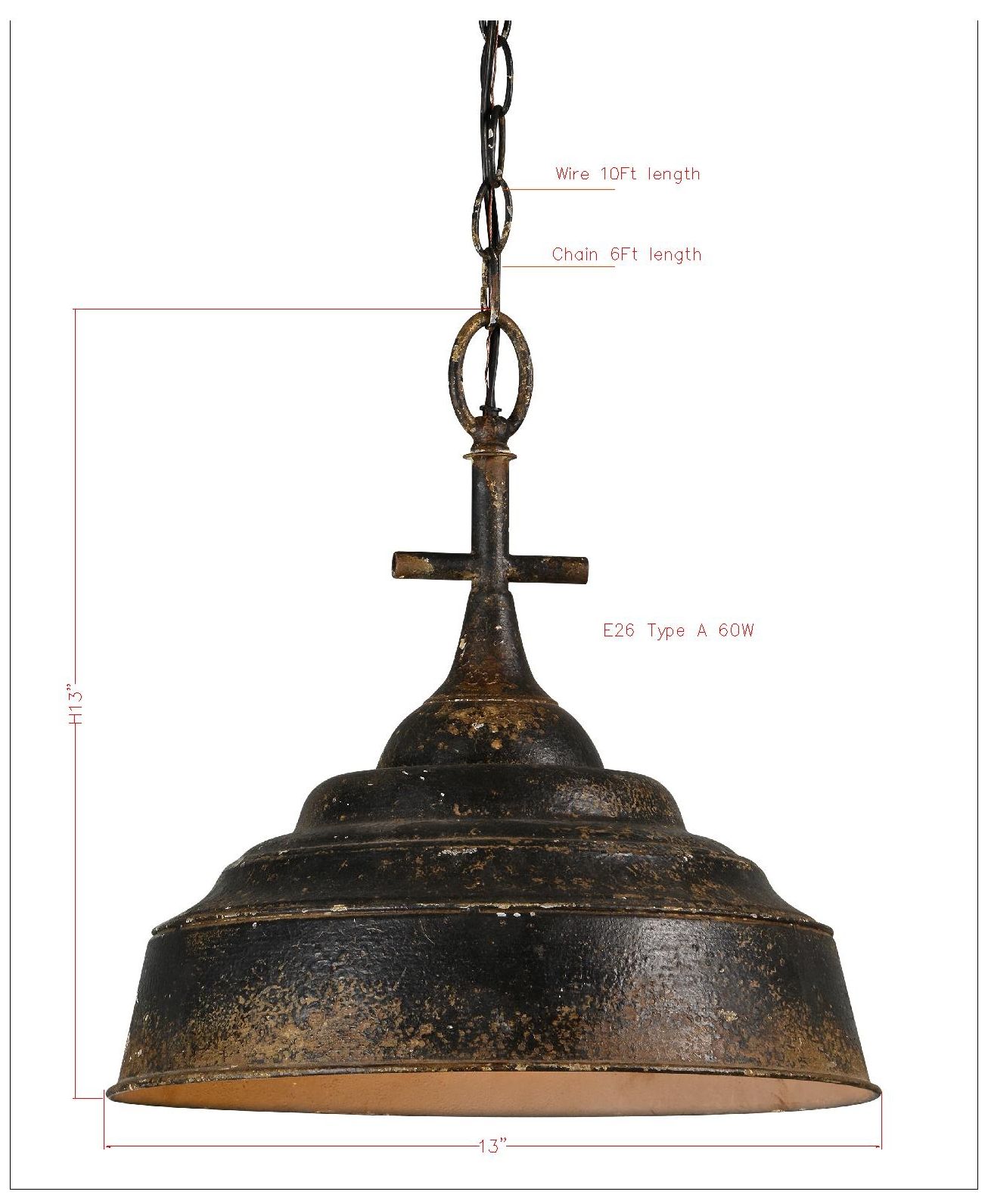 Image 2 Forty West Leon 13x13" Metal Pendant more views