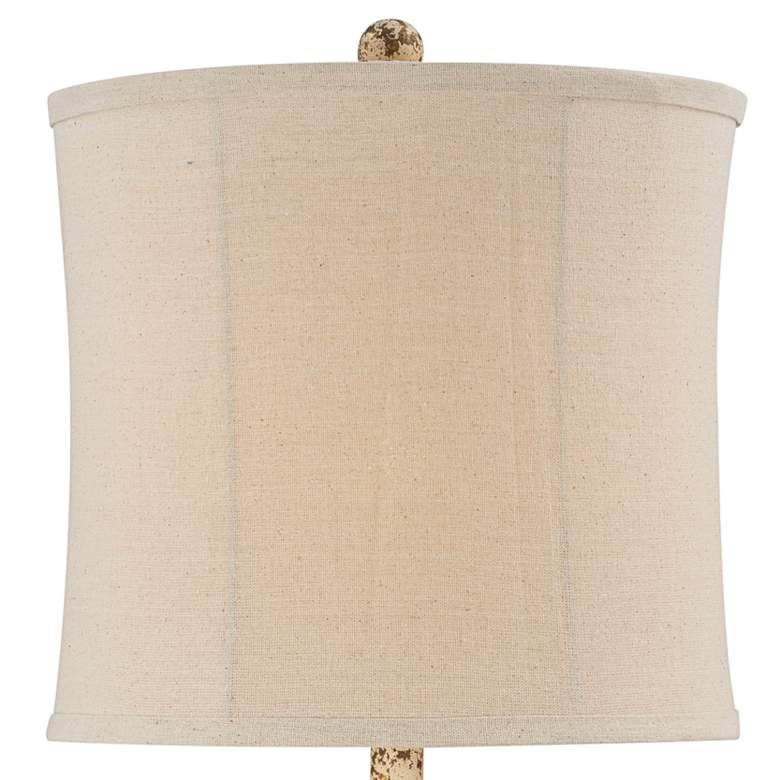 Image 3 Forty West Leonardo Distressed Cream Table Lamps Set of 2 more views