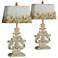 Forty West Lincoln Distressed French White Table Lamps Set of 2
