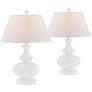 Forty West Linden White Gourd Table Lamps Set of 2