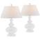 Forty West Linden White Gourd Table Lamps Set of 2