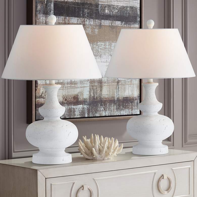 Image 1 Forty West Linden White Gourd Table Lamps Set of 2