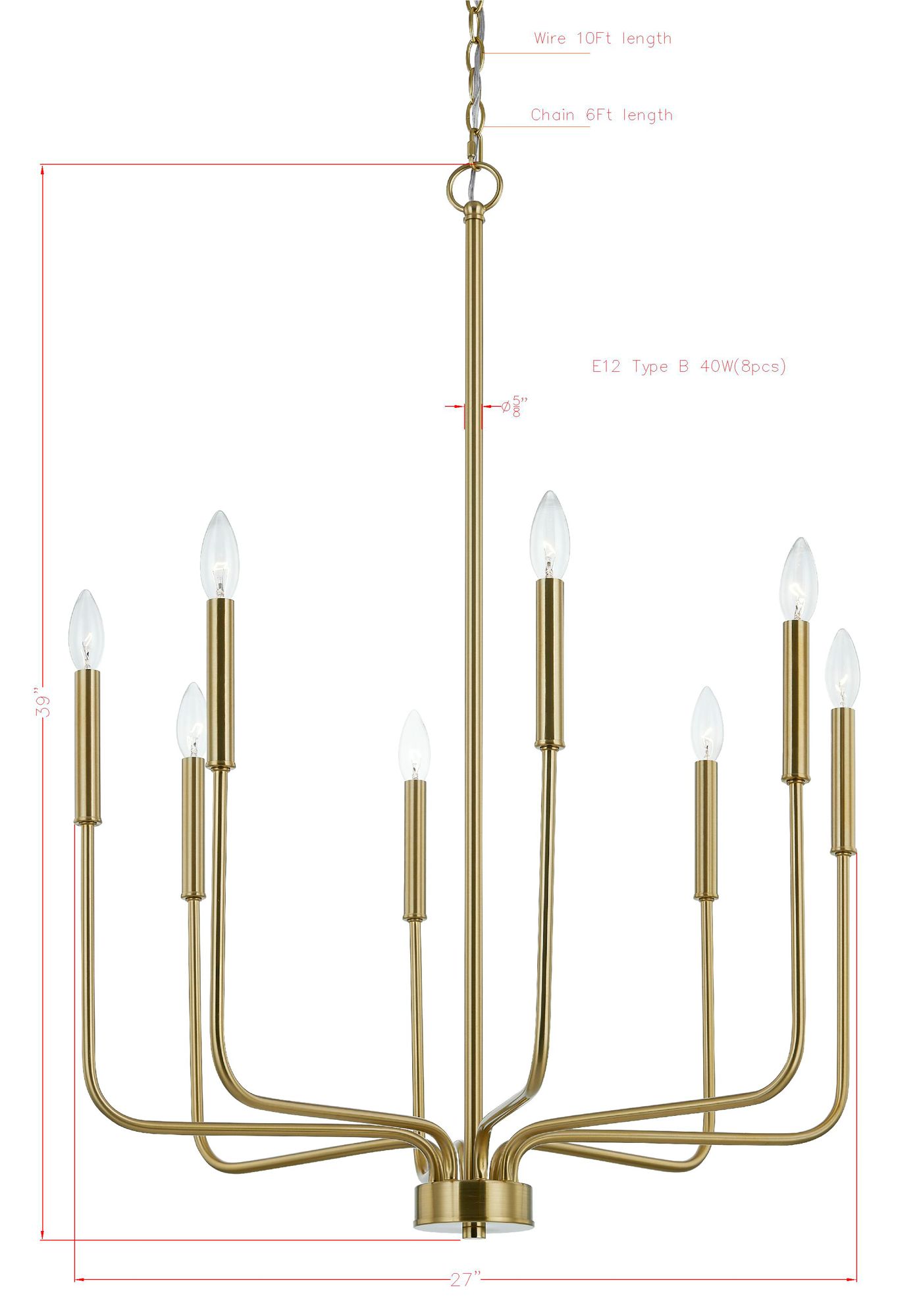 Image 4 Forty West Liz 27x39" Metal Chandelier more views