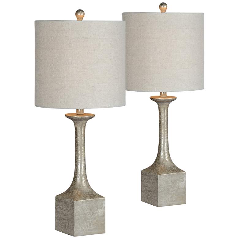 Image 1 Forty West Loretta Dusky Silver Leaf Table Lamps Set of 2